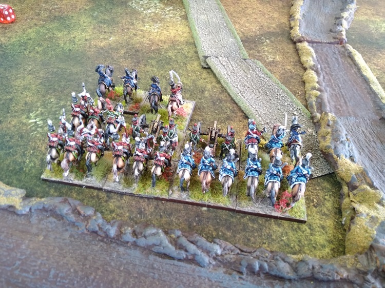 15mm Saxon cavalry in a Glory is Fleeting Napoleonic game